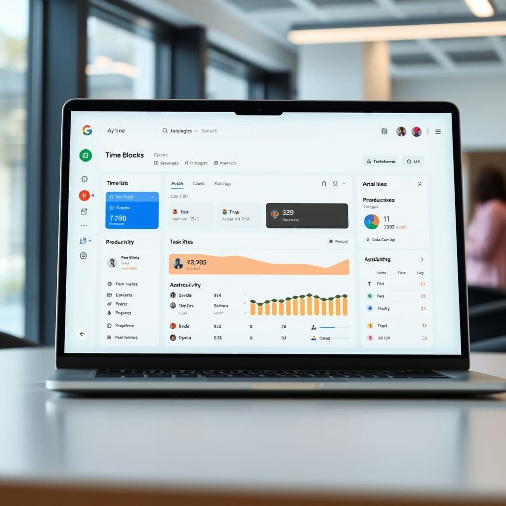 A sleek interface of the hypothetical time boxing SaaS platform.
