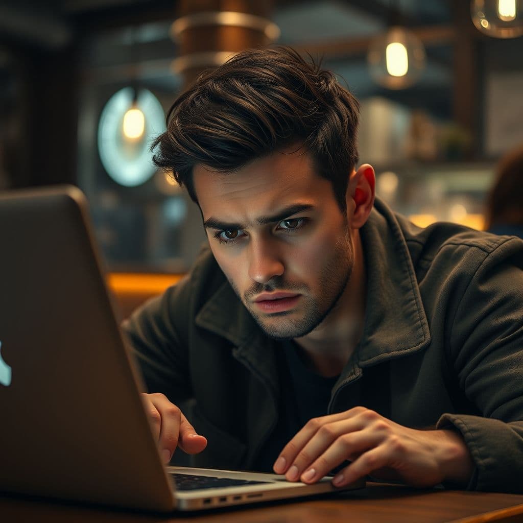 Frustrated job seeker facing location restrictions on a laptop screen.