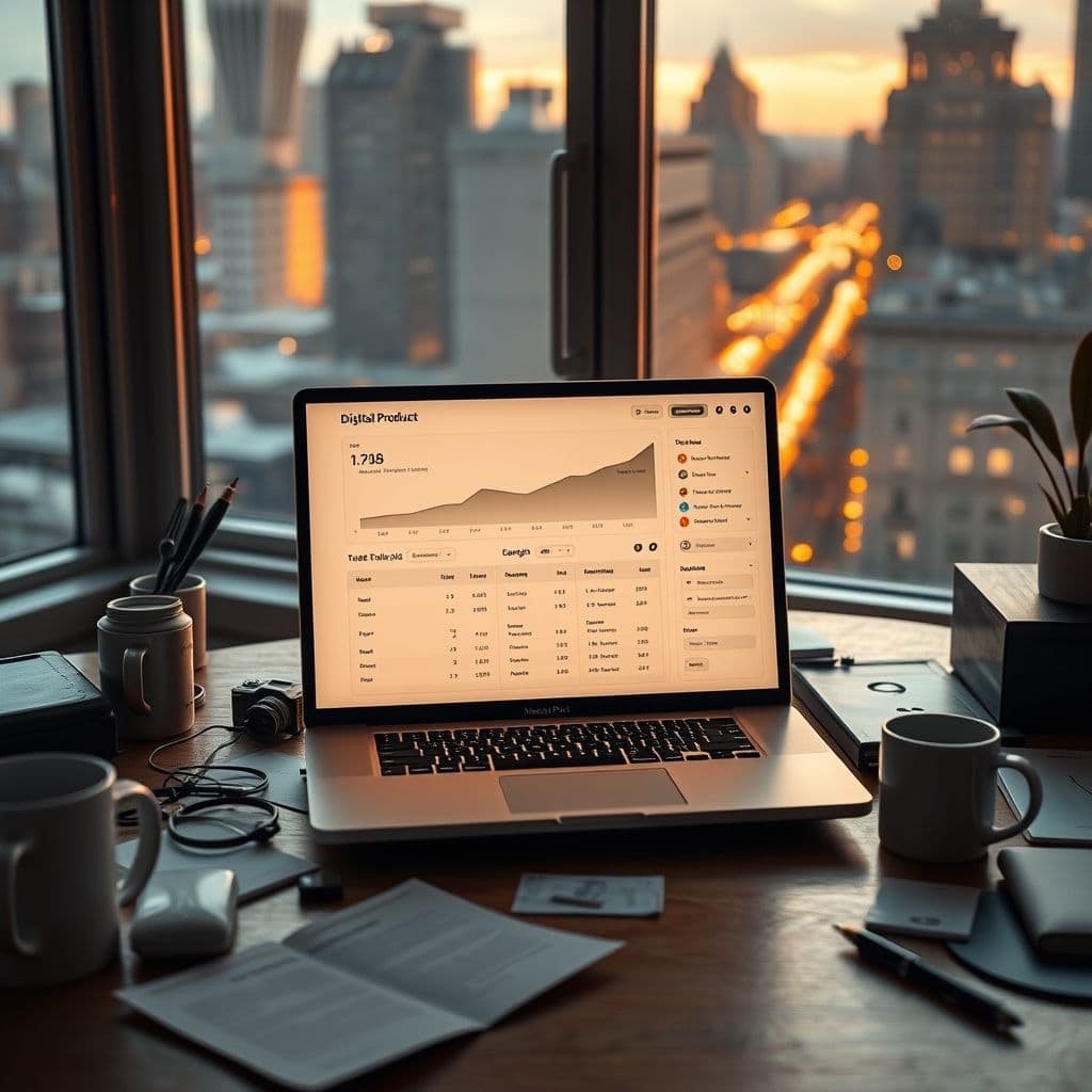 A creator looking at disappointing sales analytics on their computer.