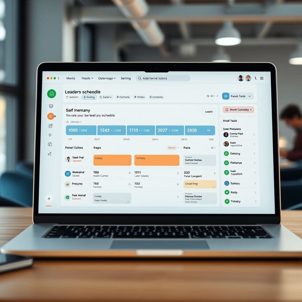 A sleek SaaS dashboard for time management and productivity.