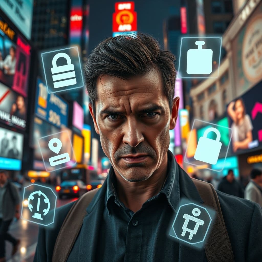 A frustrated entrepreneur juggling multiple business tasks.