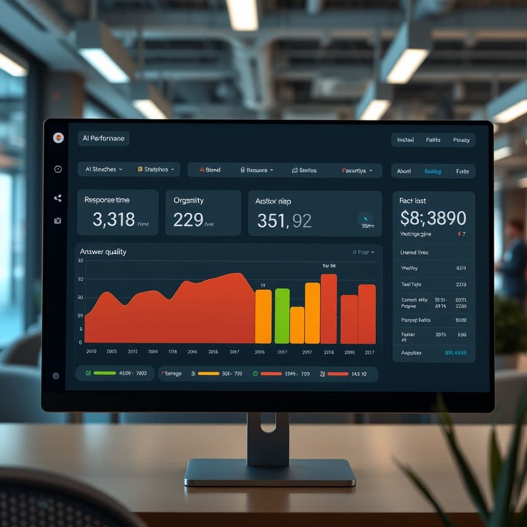 Conceptual dashboard for monitoring AI performance metrics.