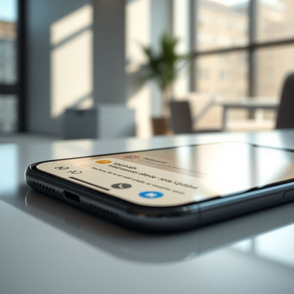iPhone screen showing emails incorrectly sorted into Updates folder.