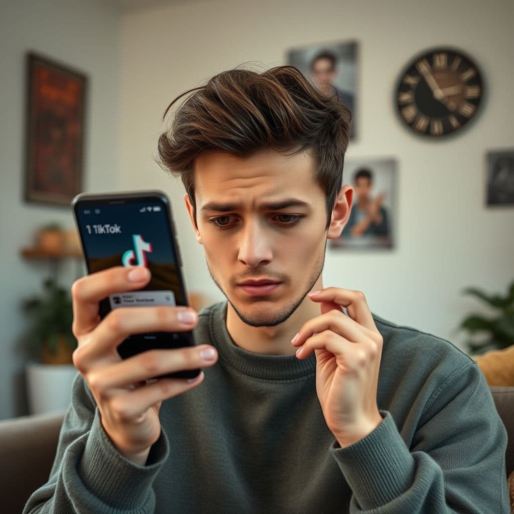 Confused user looking at TikTok app interface with missing affiliate program options.
