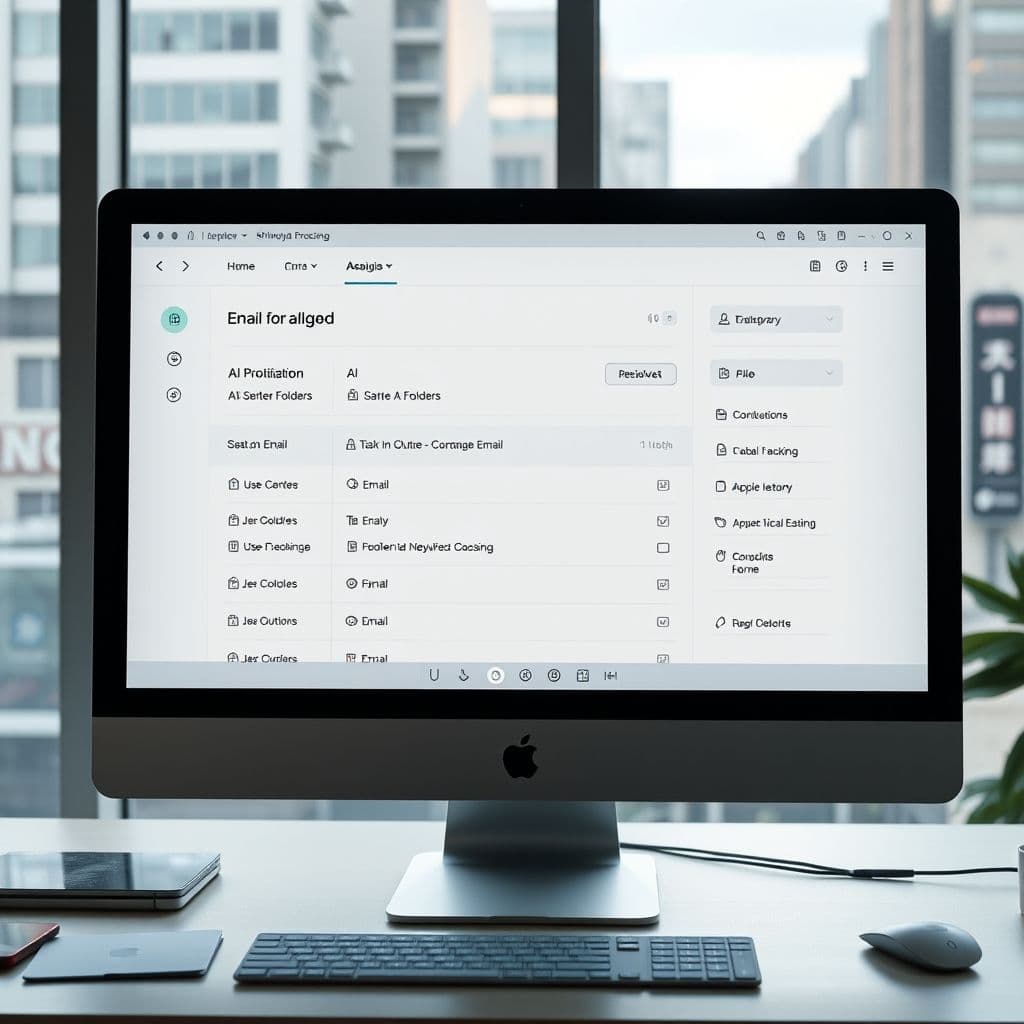 Conceptual interface of an AI-powered email management tool.