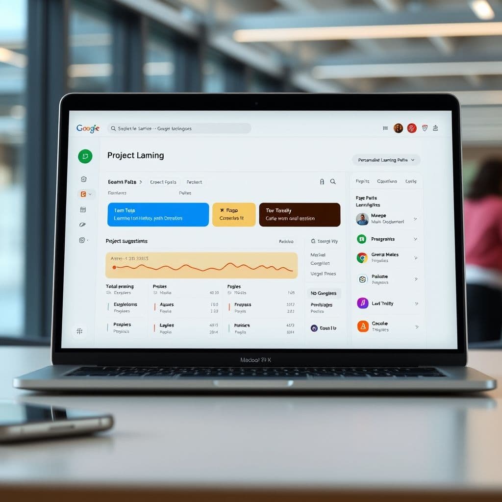 A conceptual dashboard of the SaaS platform showing personalized learning paths.