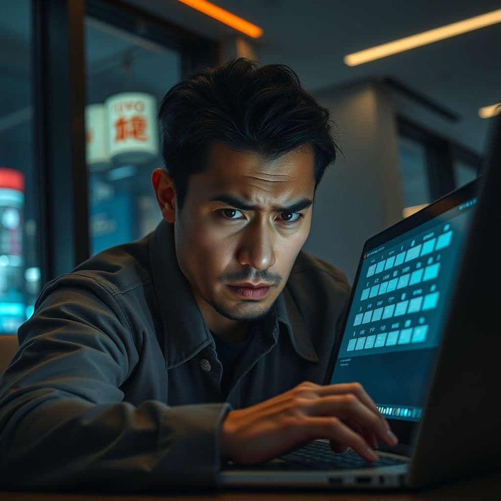 A frustrated user trying to secure their digital accounts.