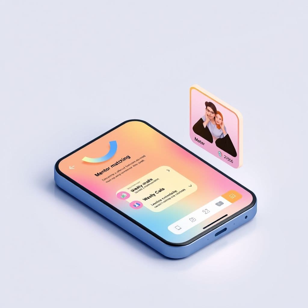 Conceptual interface of mentorship platform dashboard