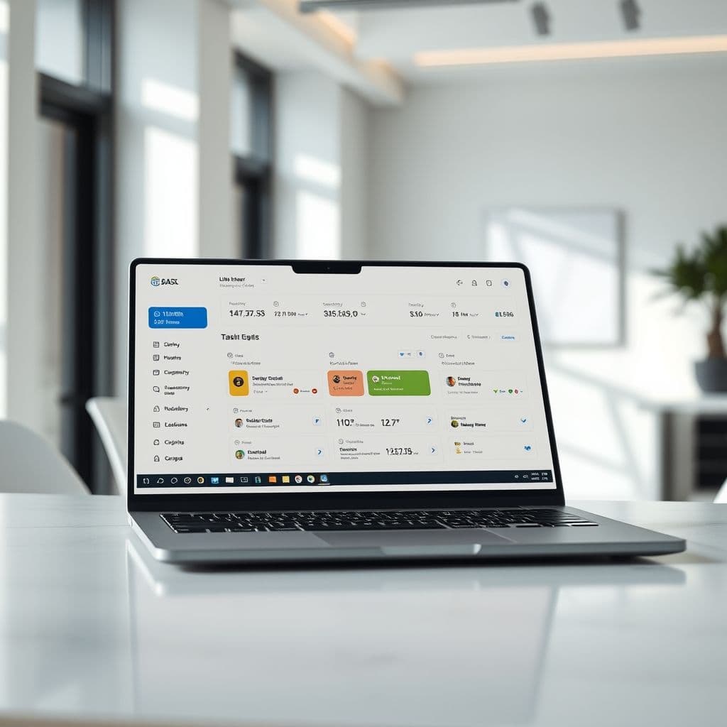 Conceptual dashboard for AI task management SaaS.