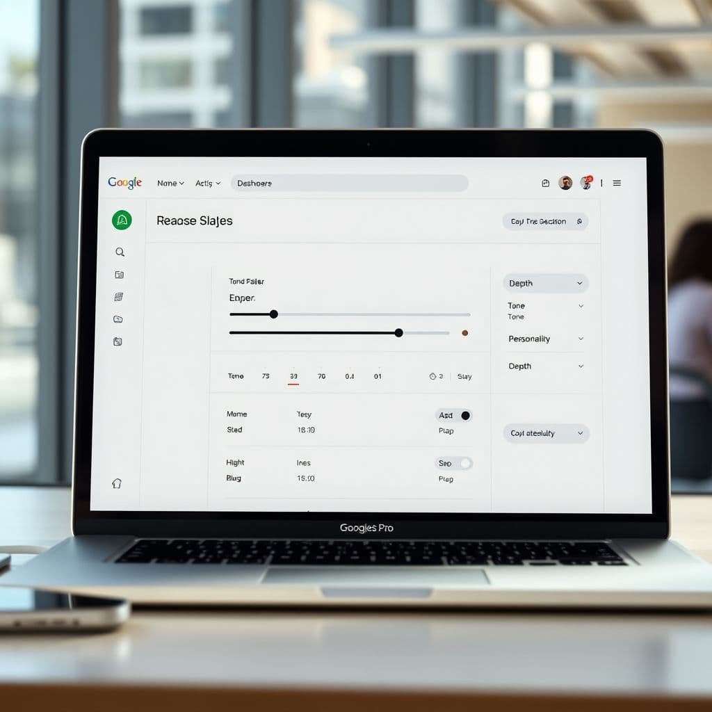 Conceptual dashboard for customizing AI personality.