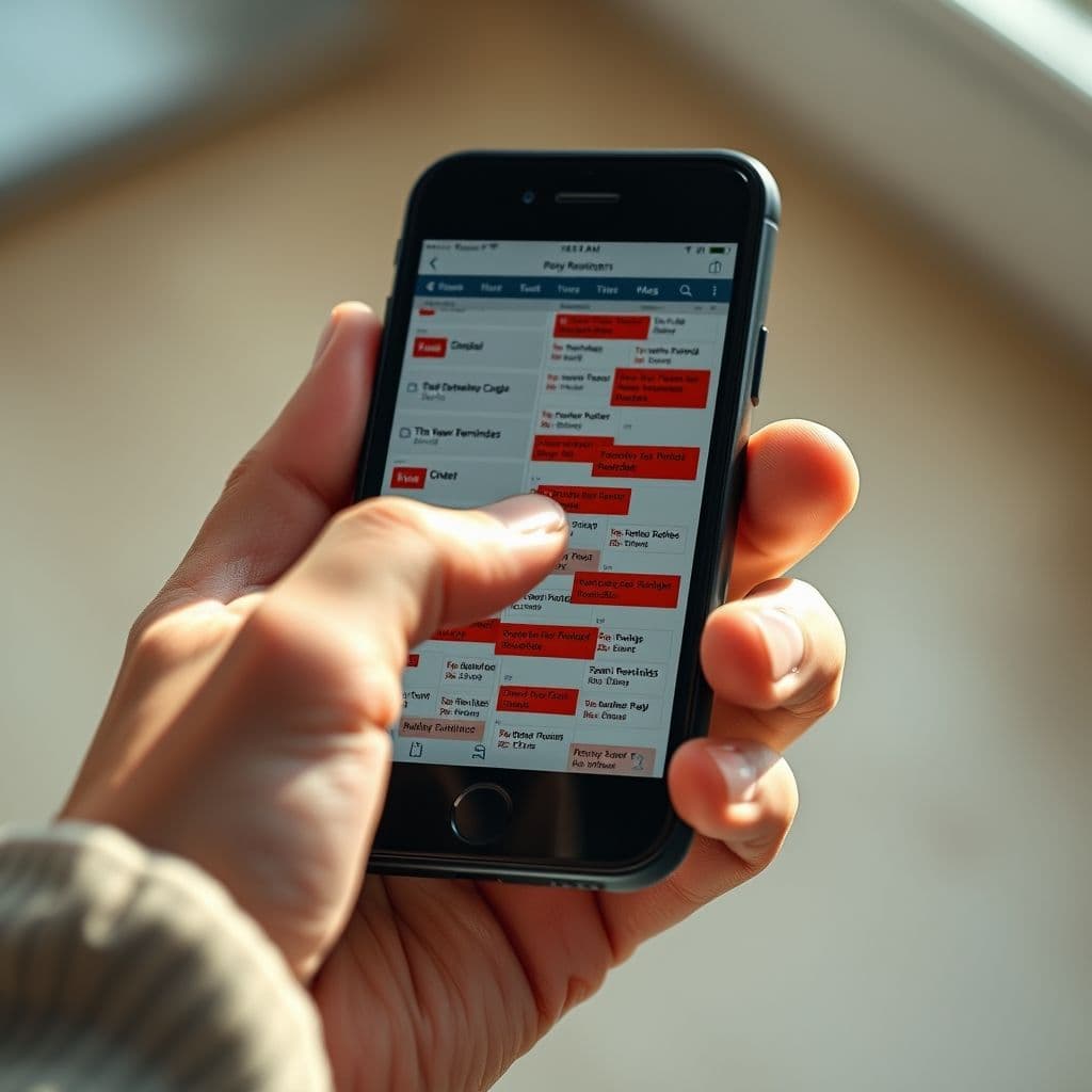 A cluttered calendar with overlapping appointments and missed reminders.