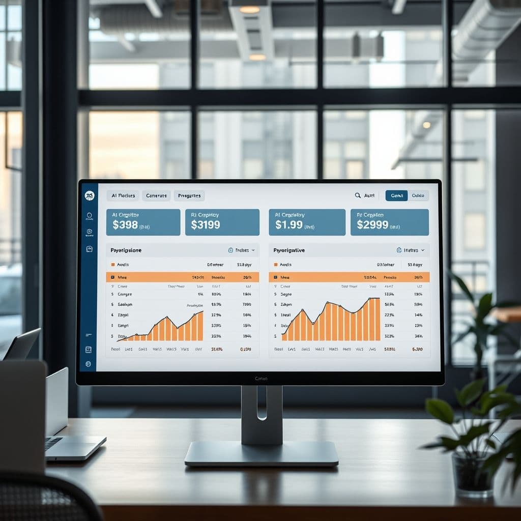 Conceptual dashboard of transparent pricing comparison tool.