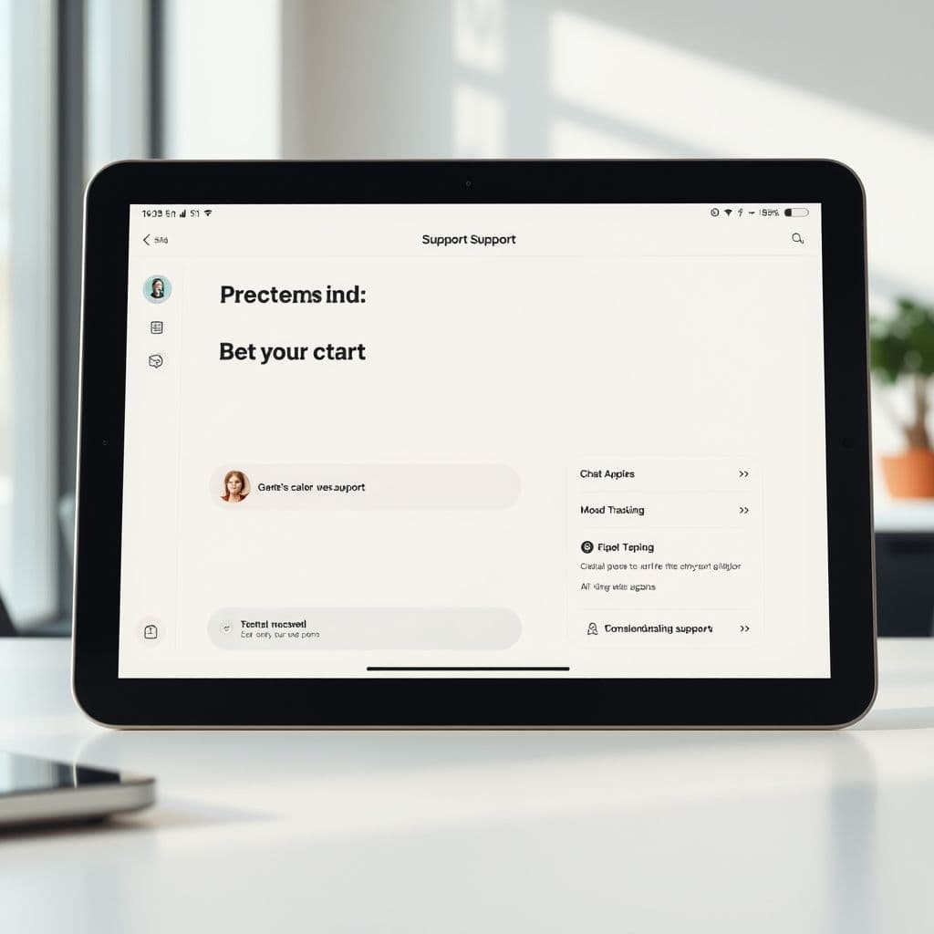Conceptual interface of a support platform for autistic individuals.