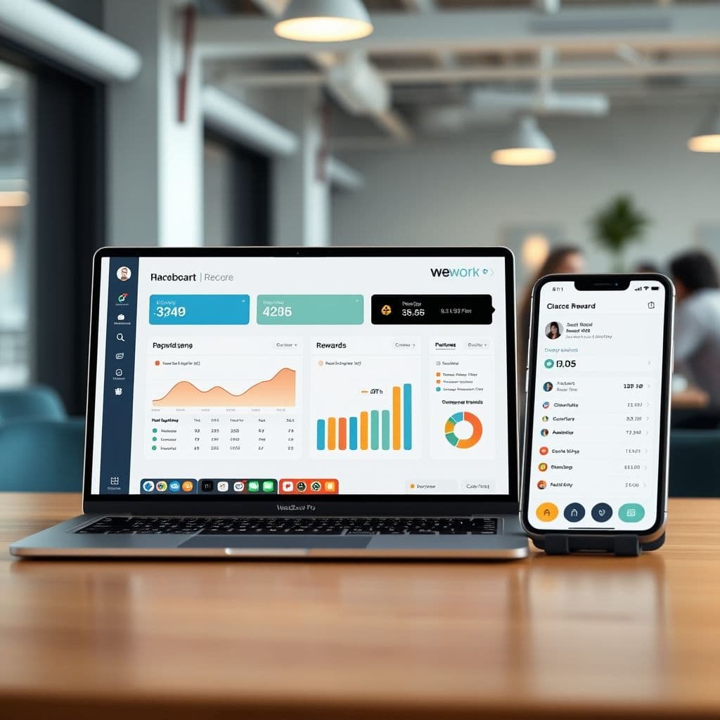 A mock-up of the SaaS interface on multiple devices.