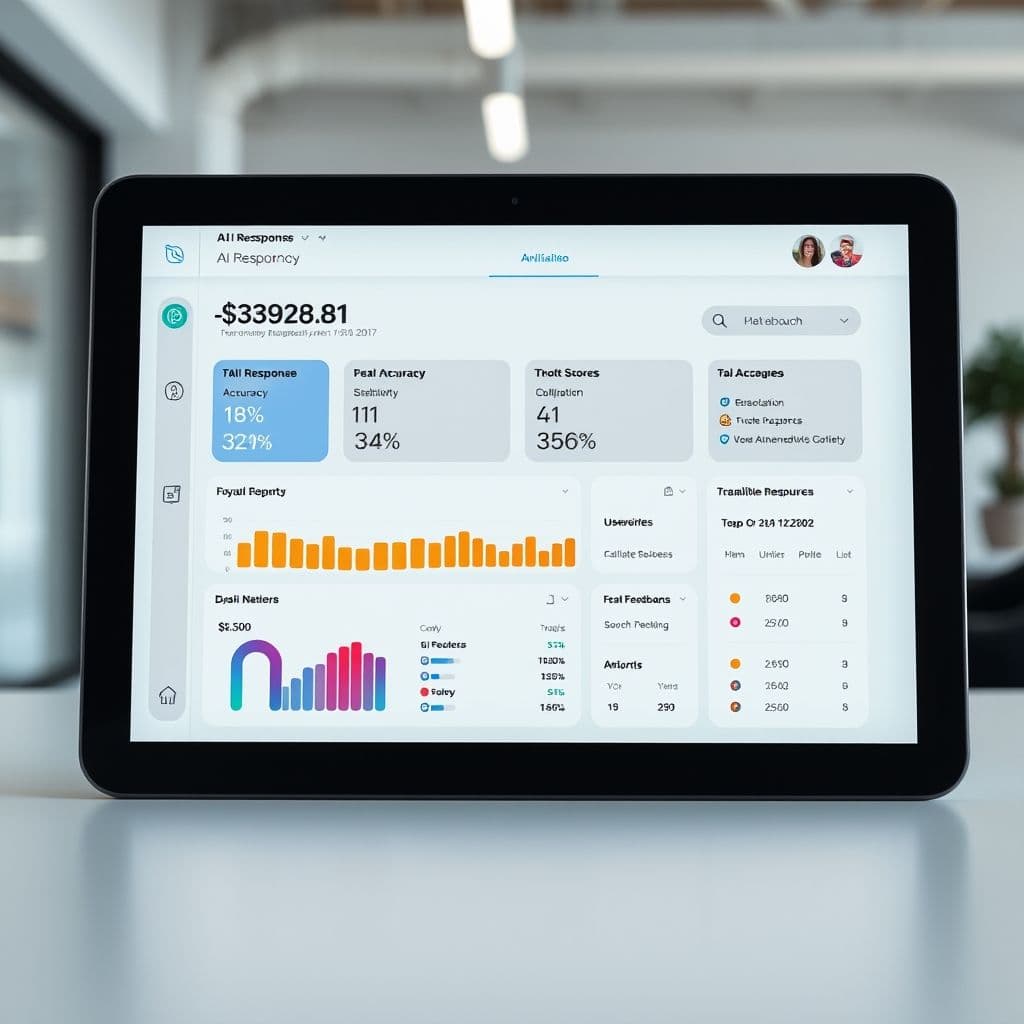 Conceptual dashboard for AI response verification SaaS.