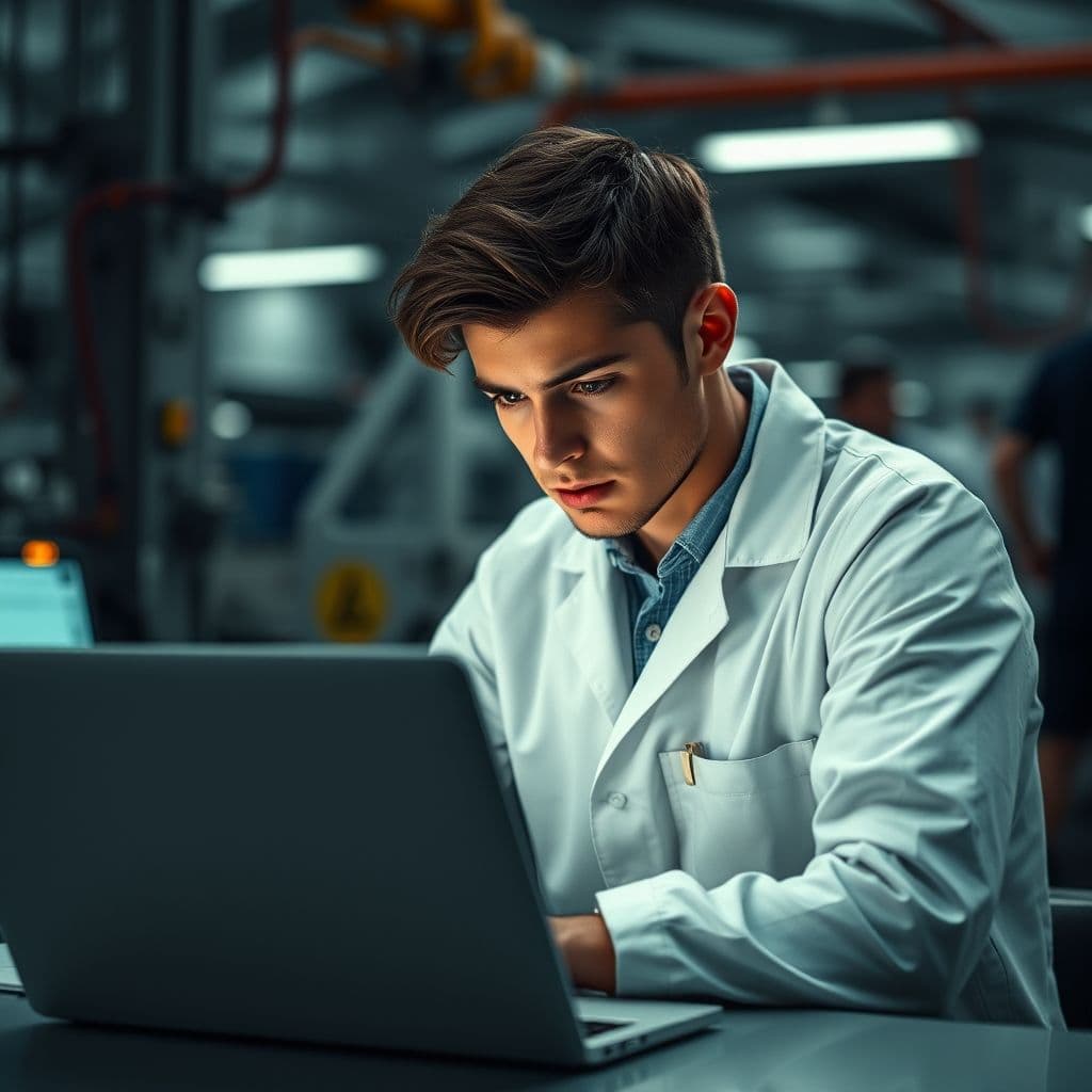 A frustrated PhD student looking at a rejection email on their laptop.