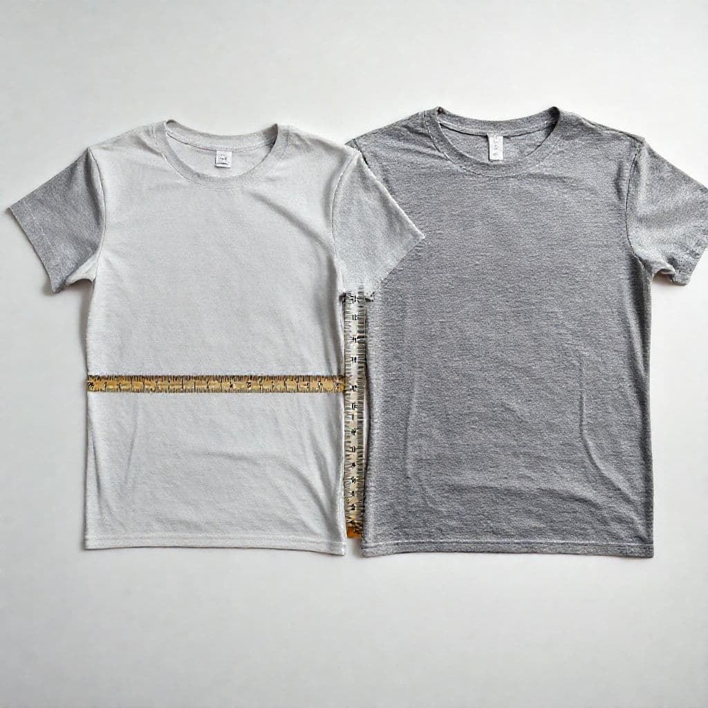 Side-by-side comparison of clothing sizes showing fabric usage differences
