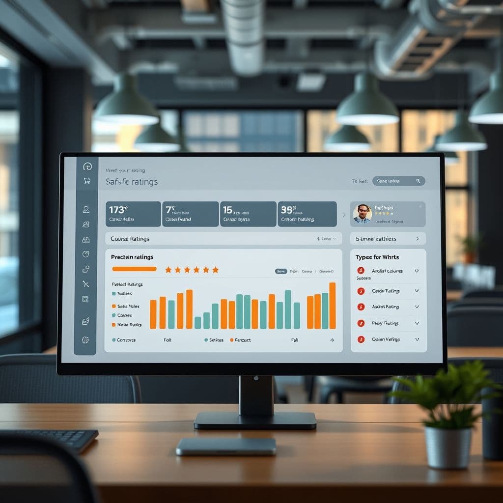 Conceptual dashboard of a course review platform.