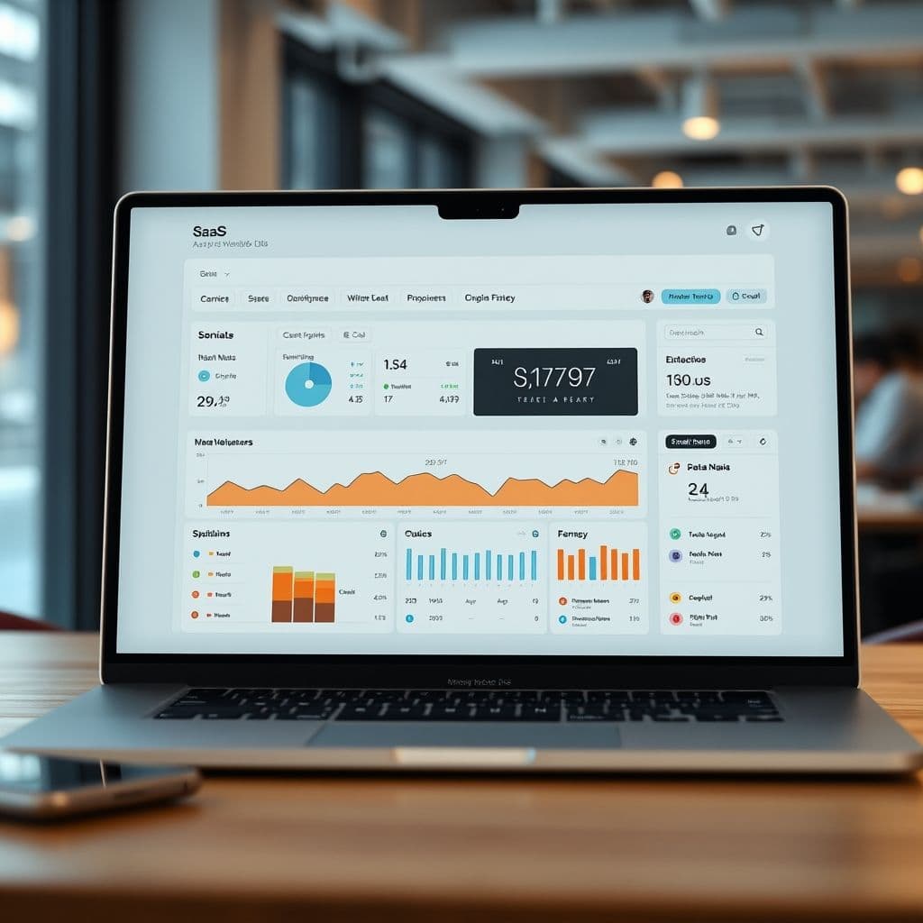 A sleek dashboard of a productivity SaaS platform.