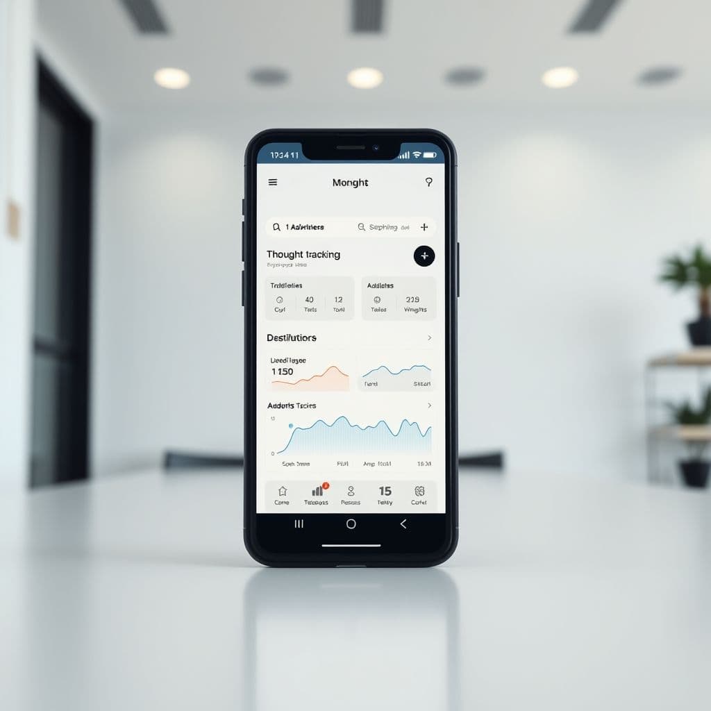 A mock-up of a mental health app dashboard.