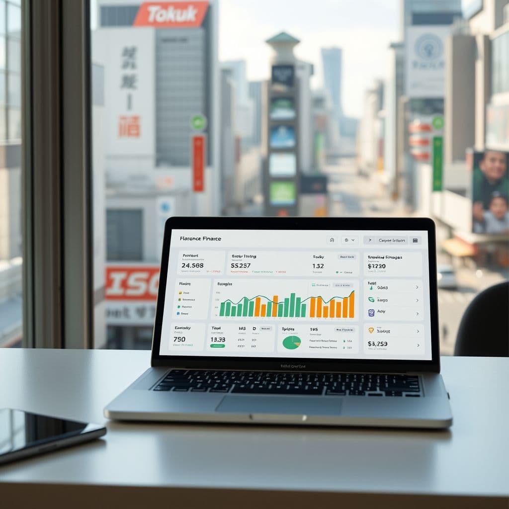 Conceptual dashboard of a personal finance SaaS platform.