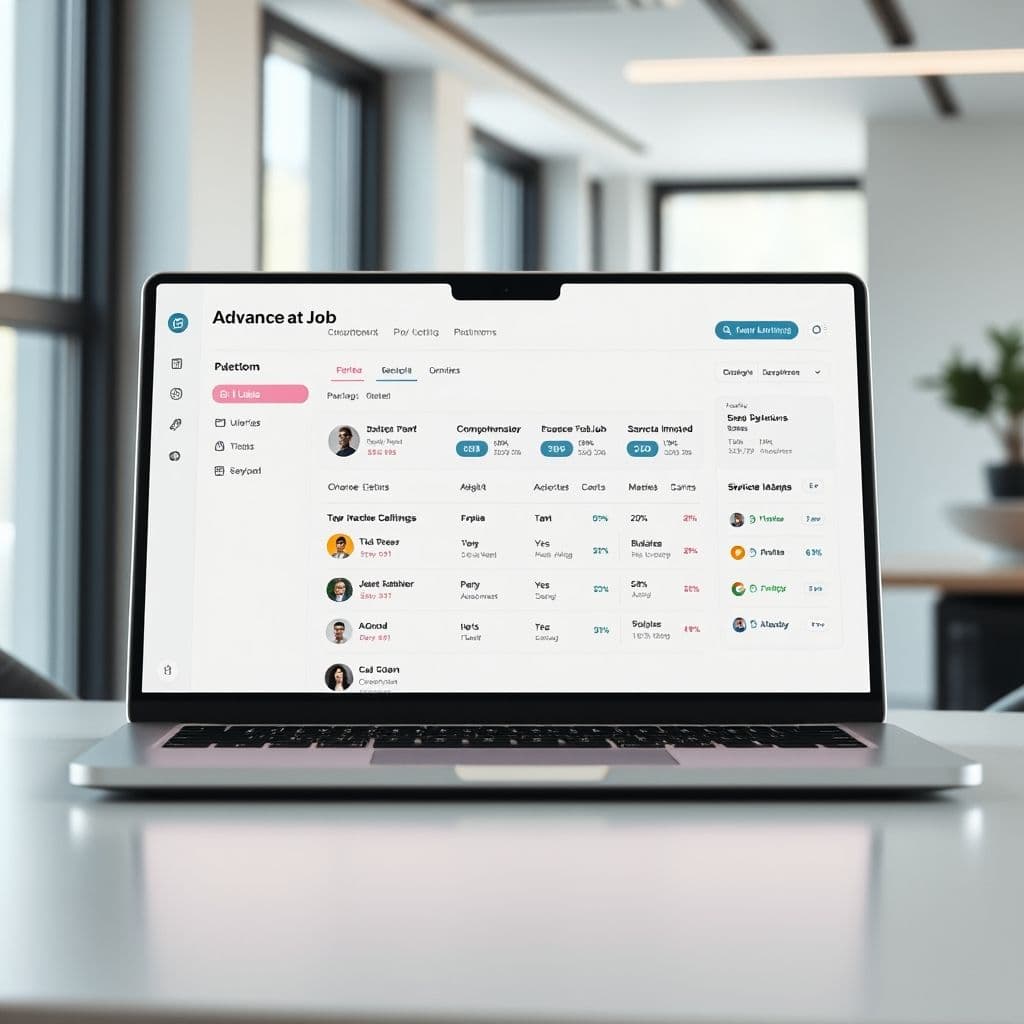 Conceptual dashboard of a remote job matching platform.