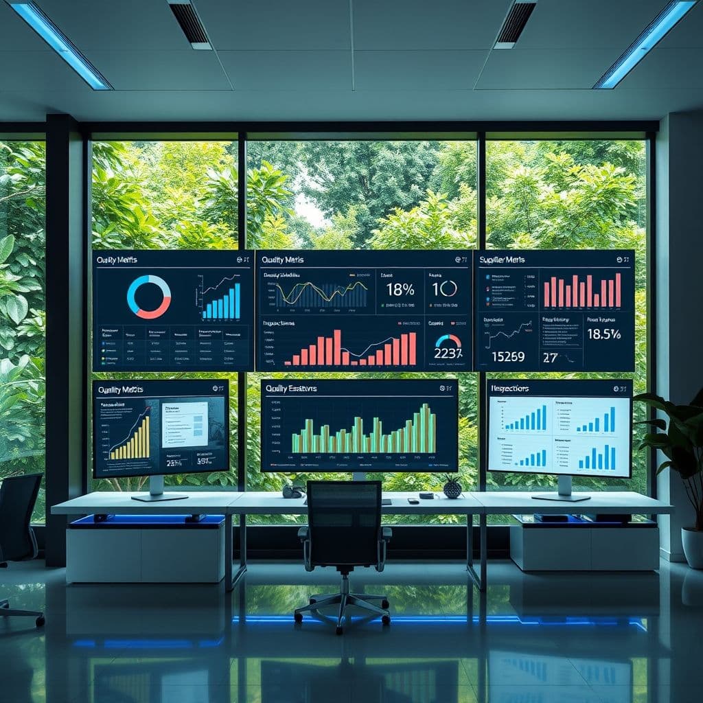 Conceptual interface of quality control SaaS dashboard