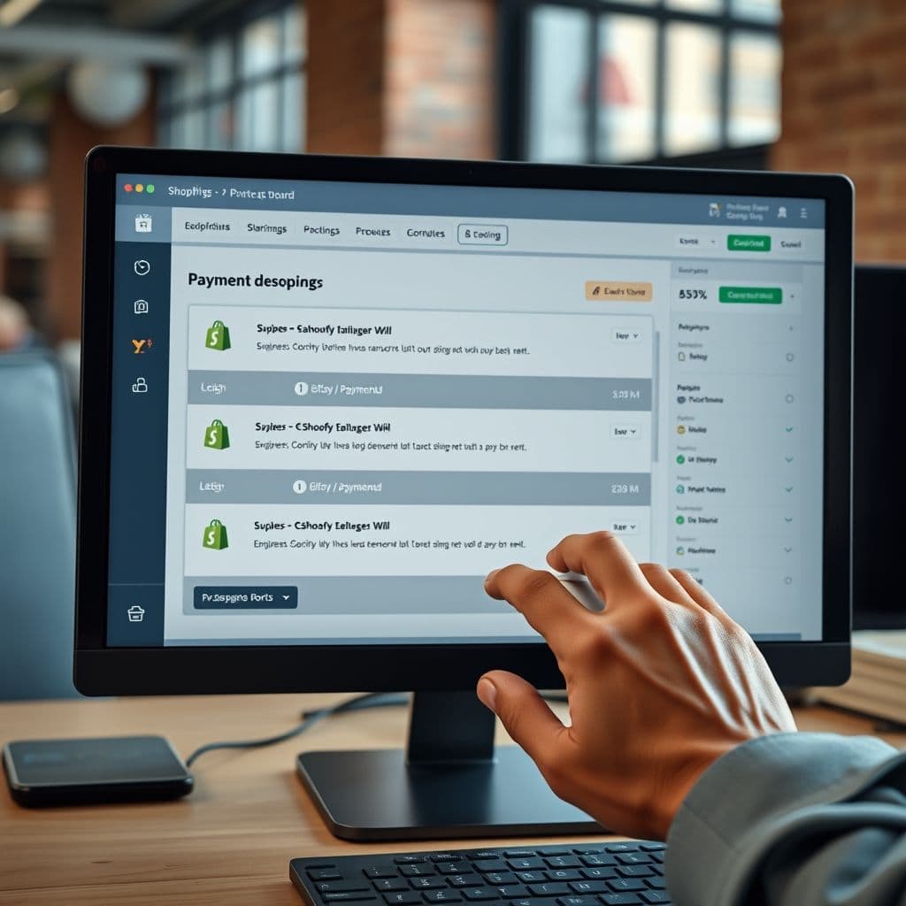 Shopify dashboard showing payment error messages