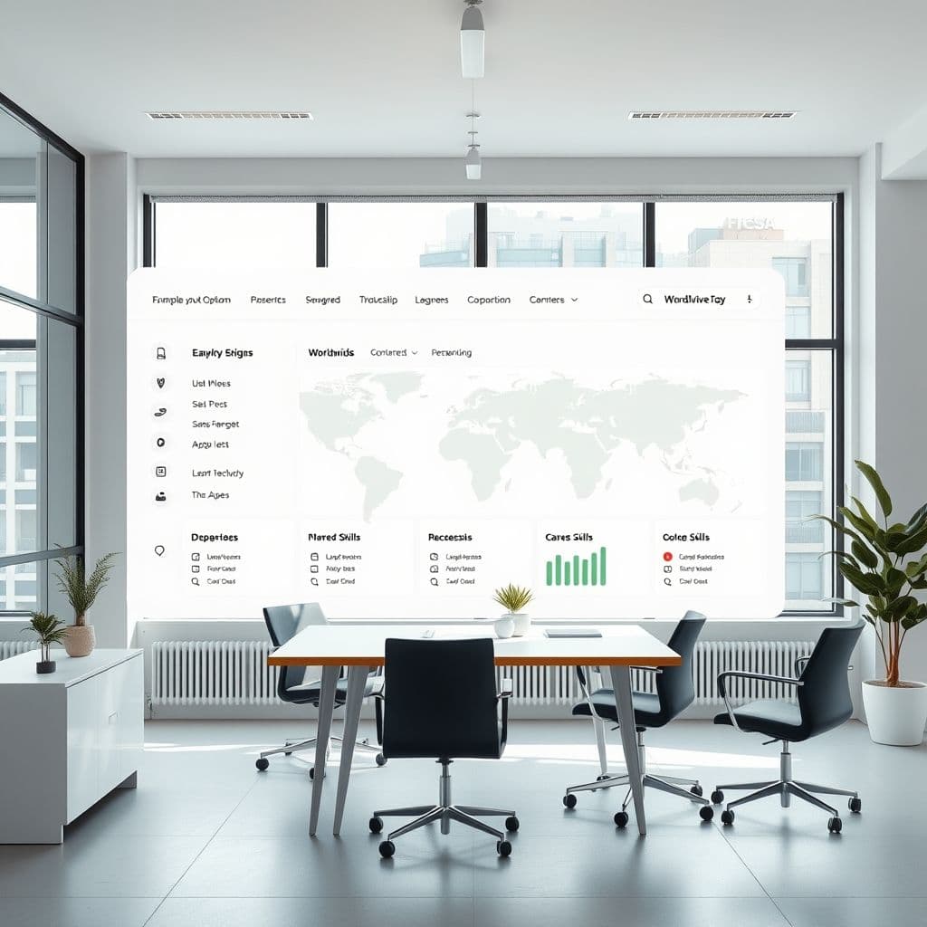 Conceptual interface of a global freelance hub SaaS platform.