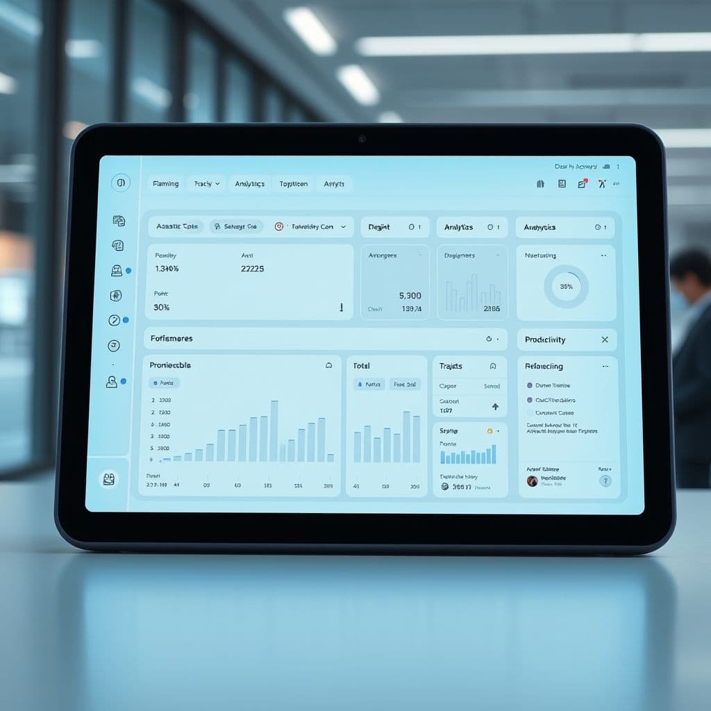 Conceptual interface of the productivity dashboard.