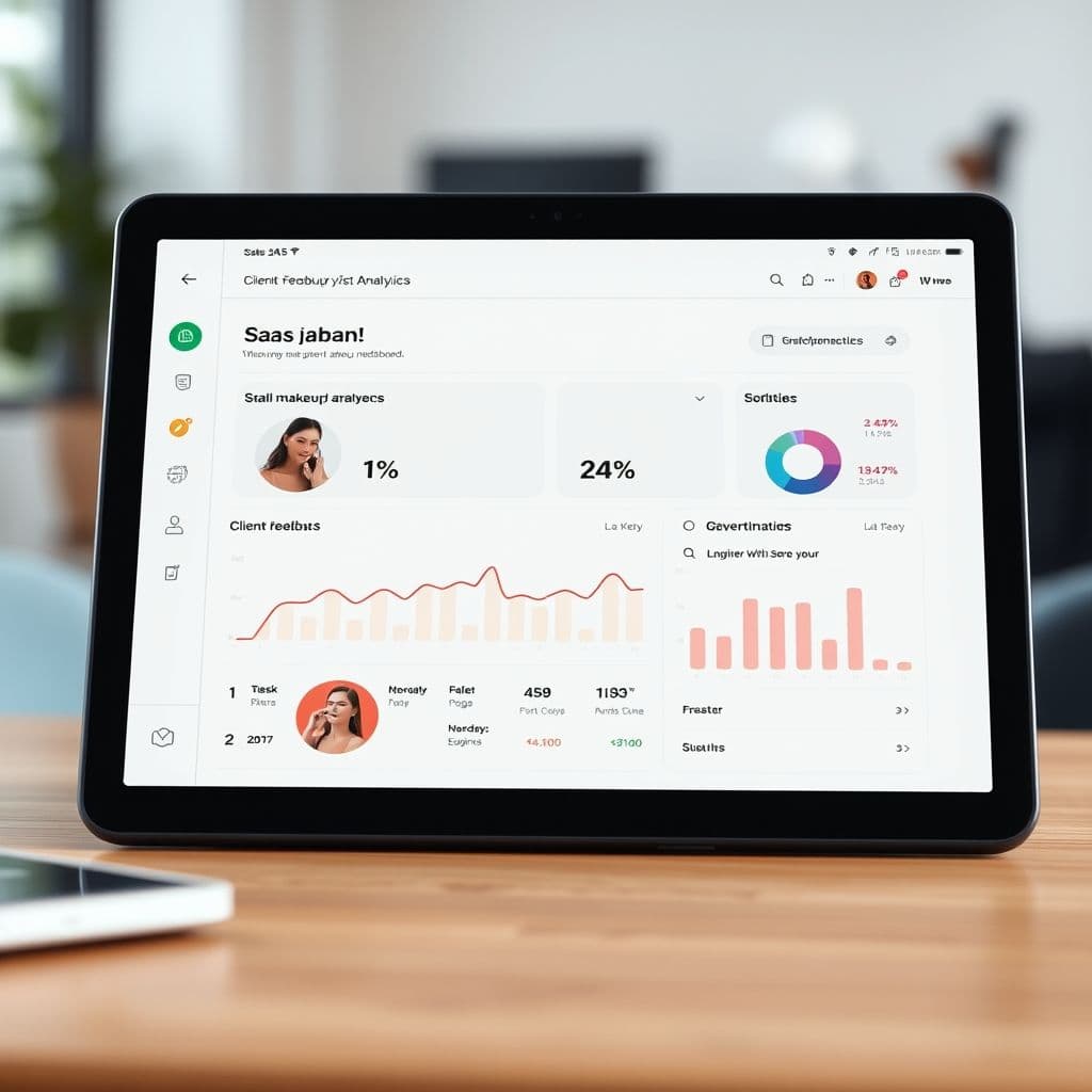 Conceptual interface of a beauty professional feedback platform.