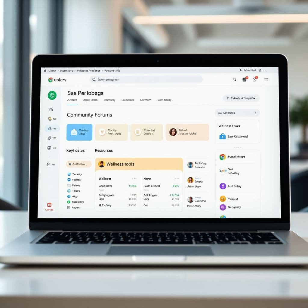 A conceptual interface of a SaaS platform for small business support.