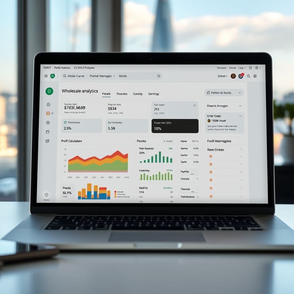 Conceptual interface of wholesale sourcing SaaS dashboard
