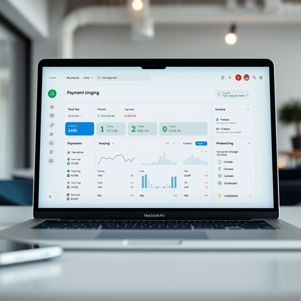 Conceptual interface of a freelancer payment SaaS platform.