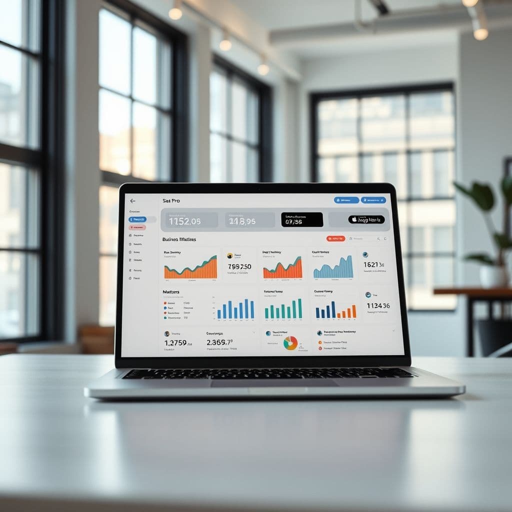 A sleek SaaS dashboard for business planning.