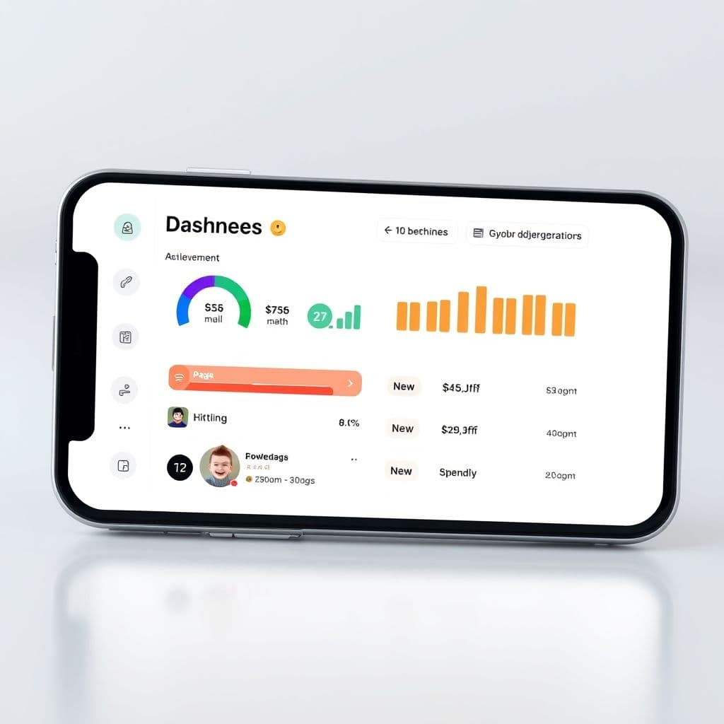 Conceptual interface of gamified budgeting app