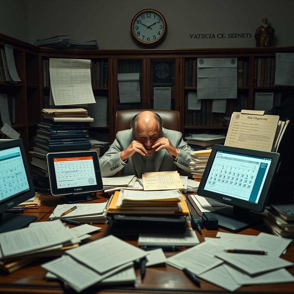 Visual representation of task management overwhelm with multiple calendars and disjointed to-do lists
