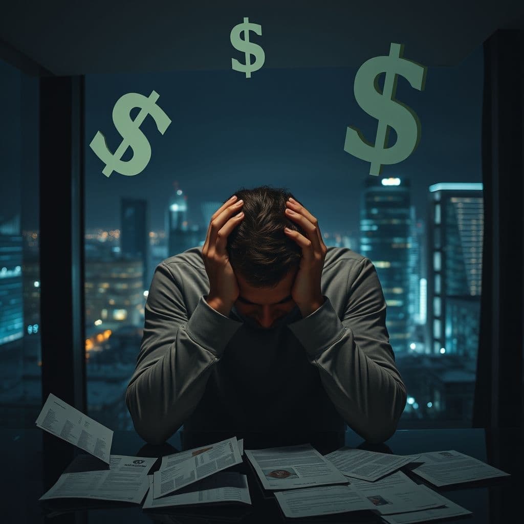 A visual representation of overwhelming debt and financial stress.