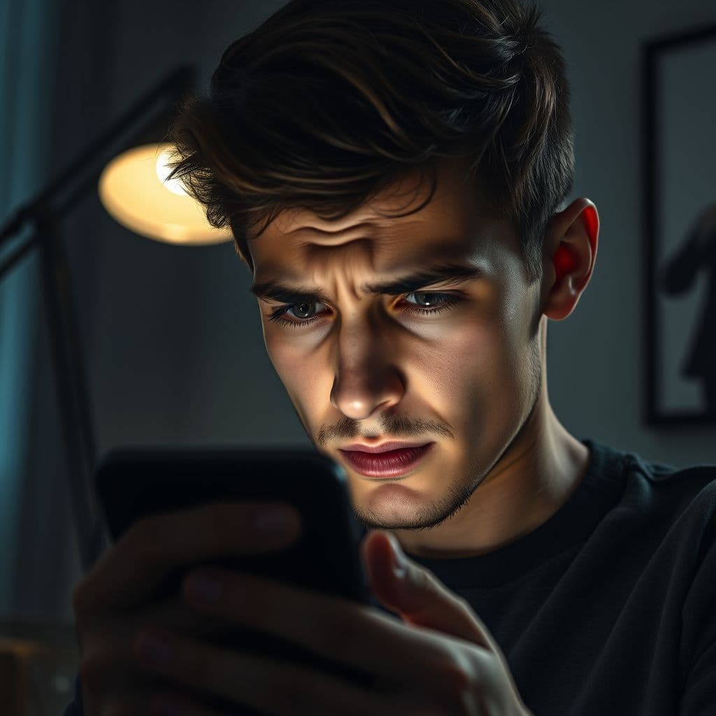 Frustrated user struggling with a finance app on their phone.