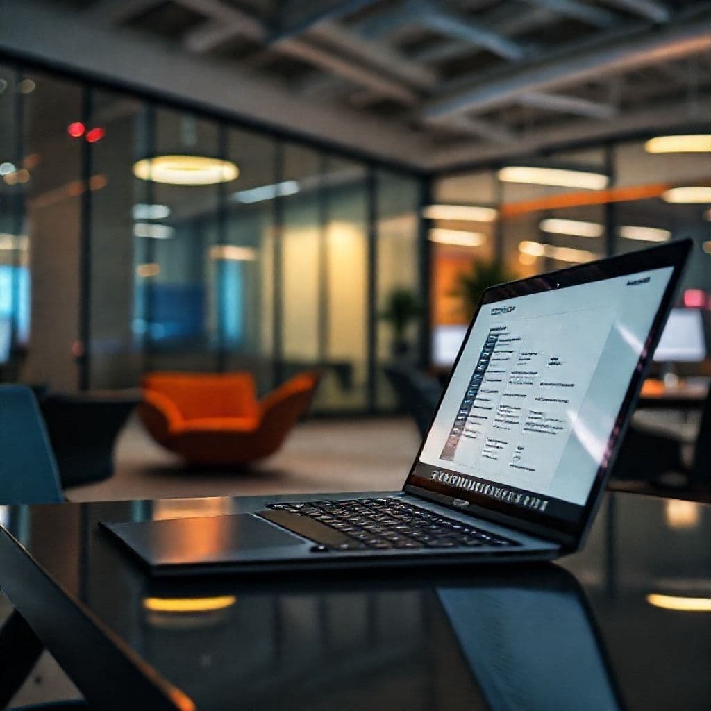 Futuristic AI automating job applications on a digital interface