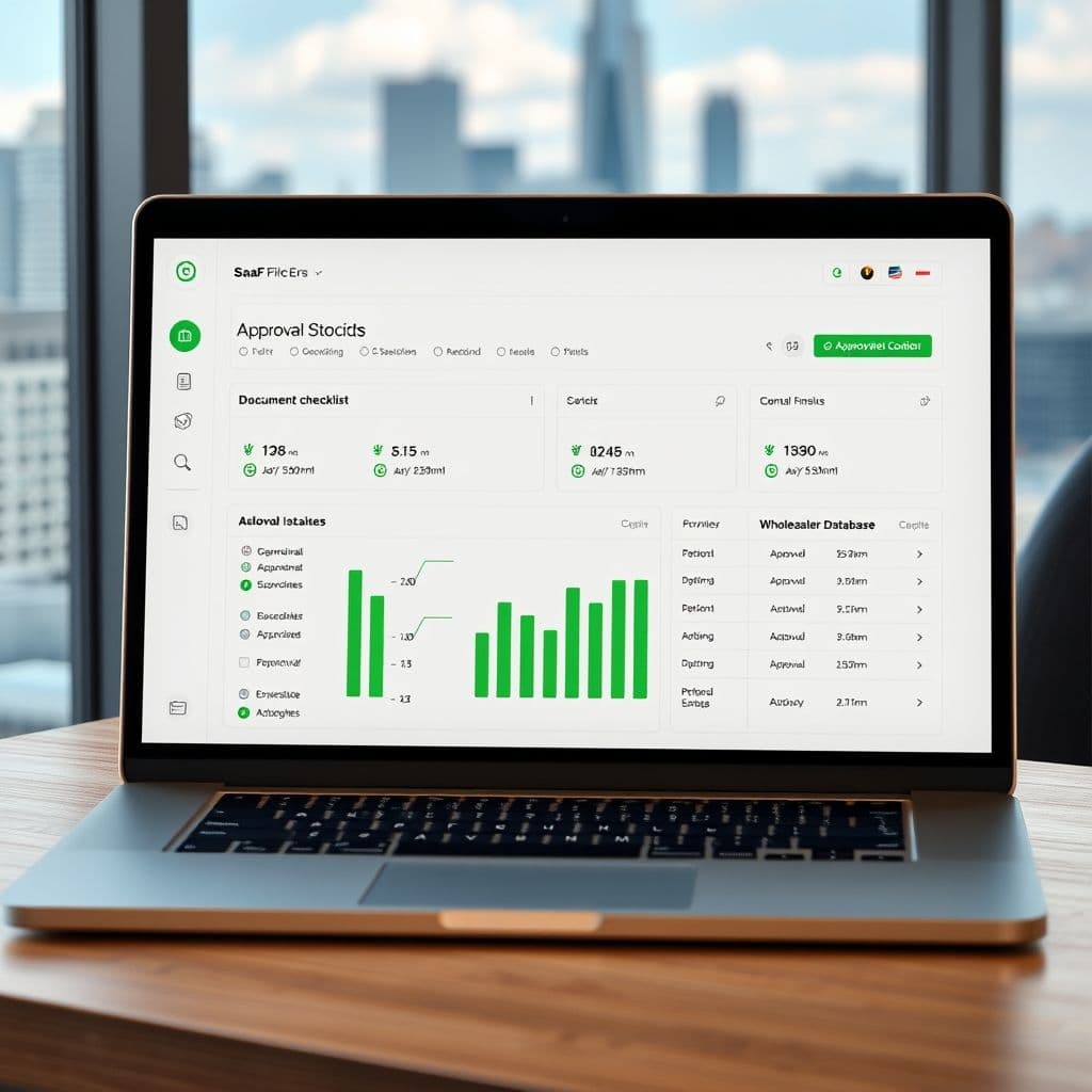 Conceptual interface of Amazon approval SaaS dashboard