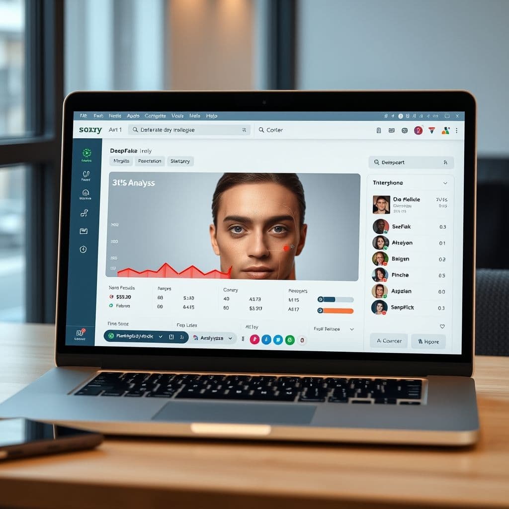 Conceptual interface of AI verification SaaS dashboard