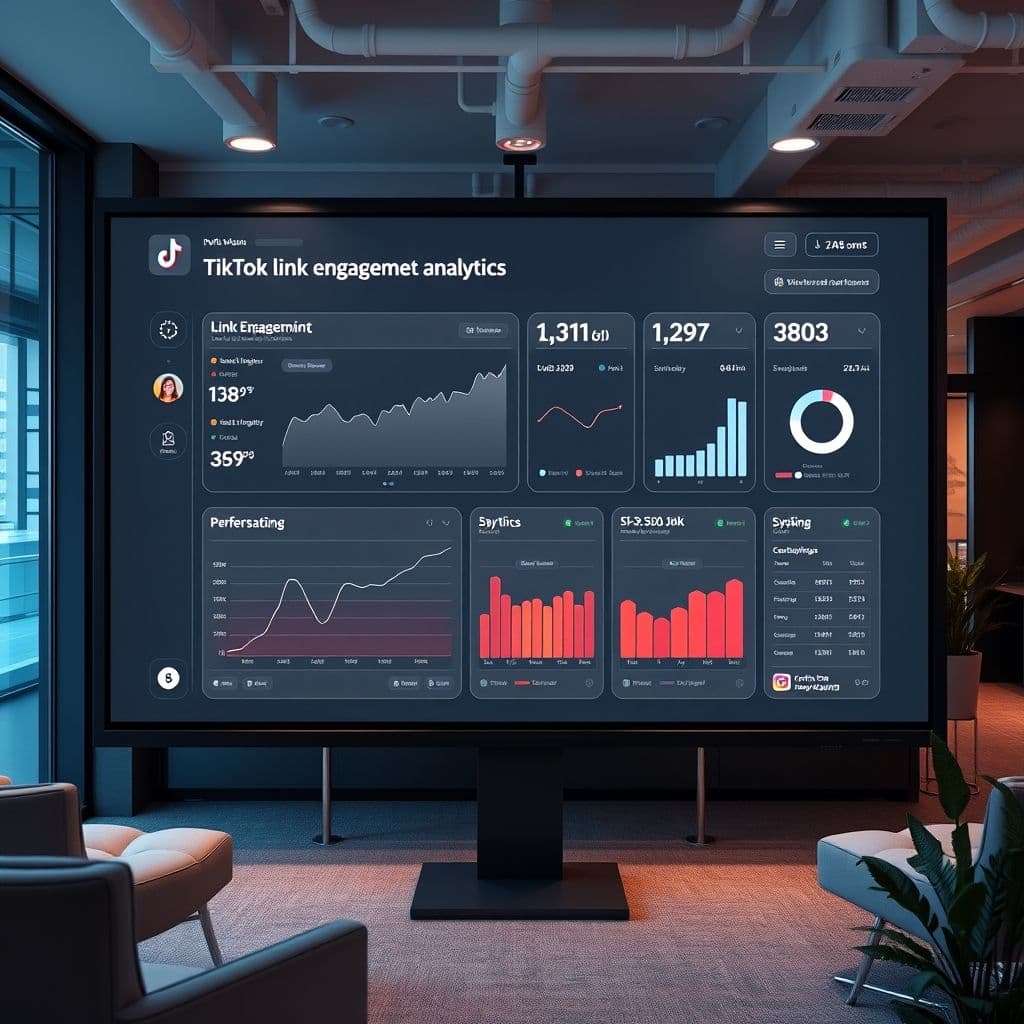 Conceptual dashboard showing TikTok link visibility analytics.