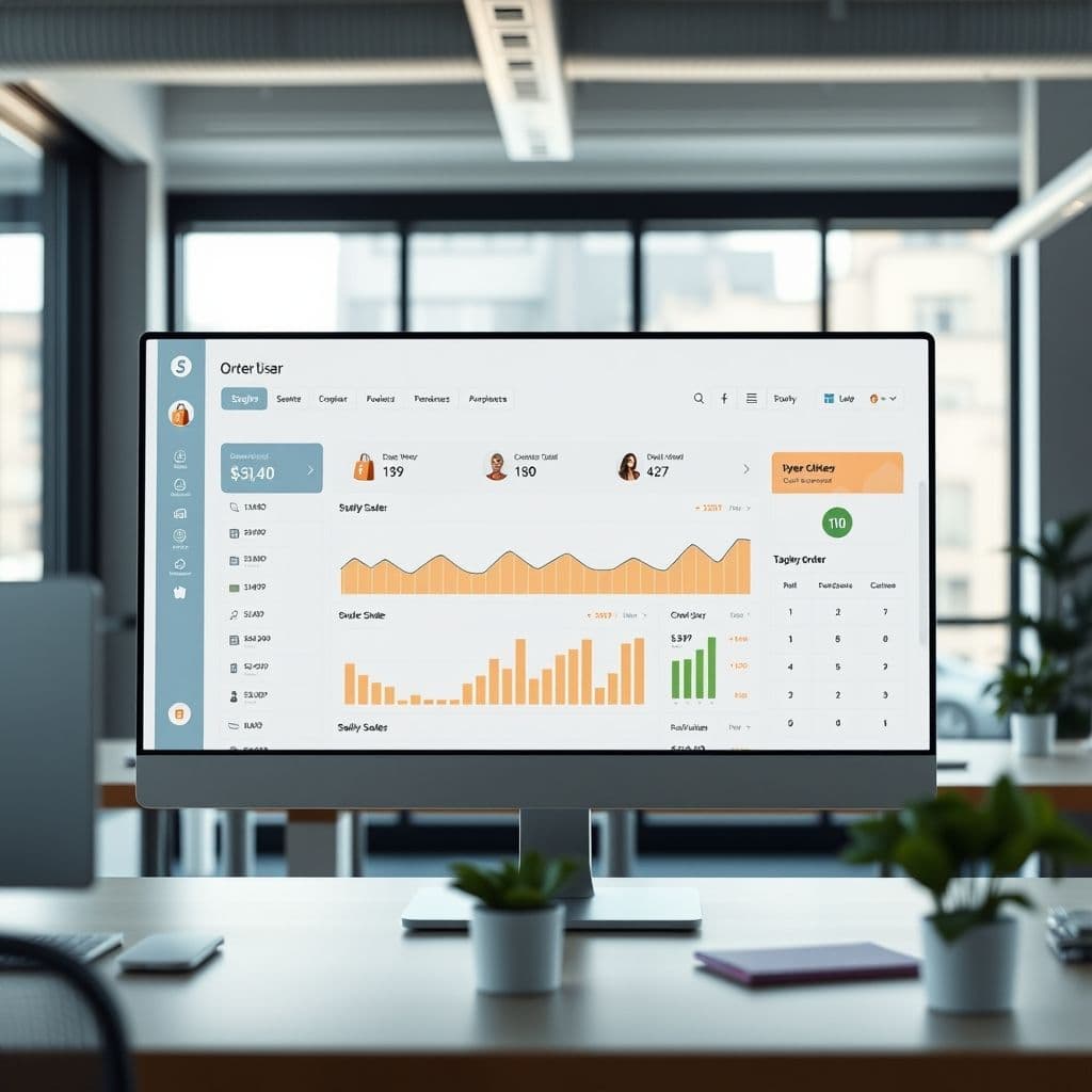 Conceptual interface of a Shopify order management SaaS.