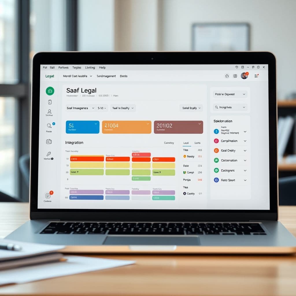 Conceptual interface of a paralegal organization SaaS dashboard.