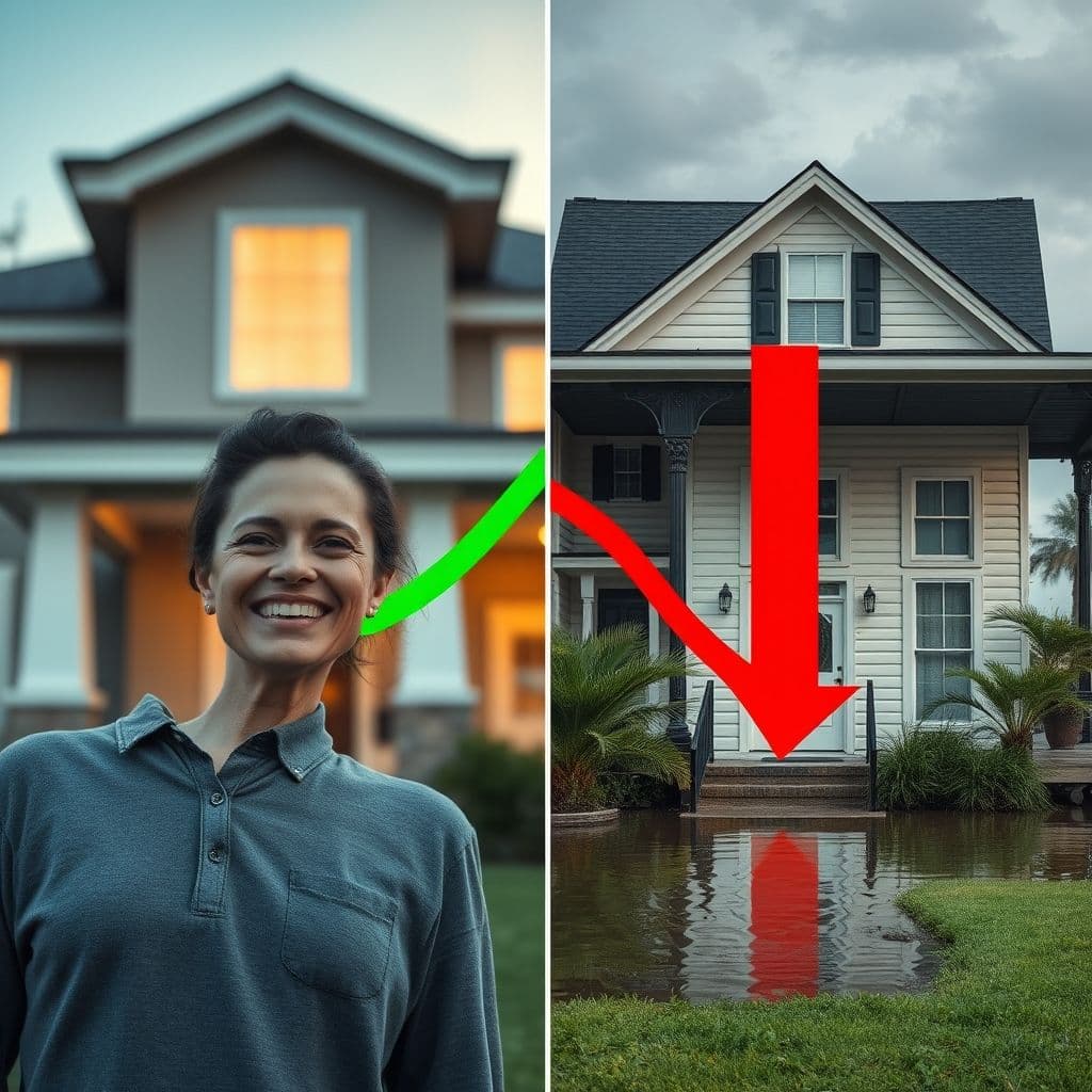 Side-by-side comparison of good vs bad home buying decisions