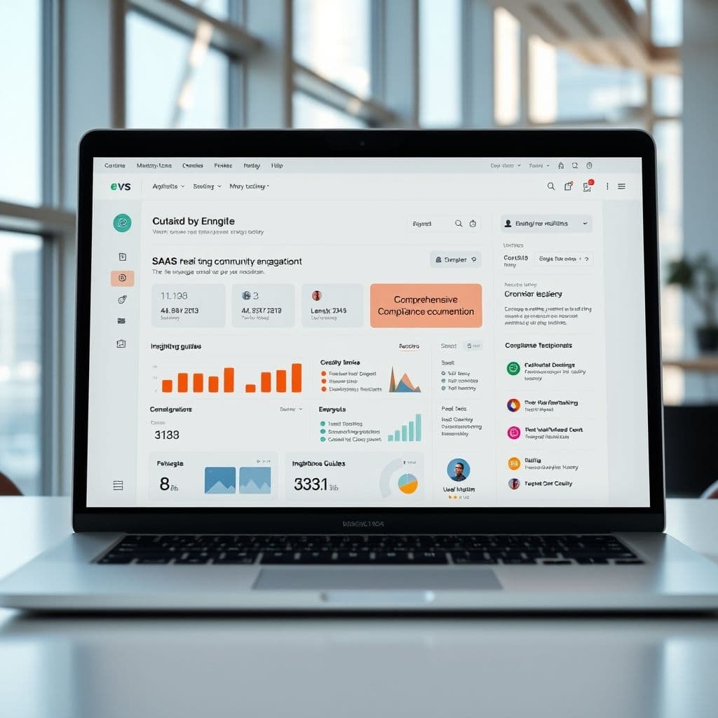 Conceptual dashboard of a community relations SaaS platform.