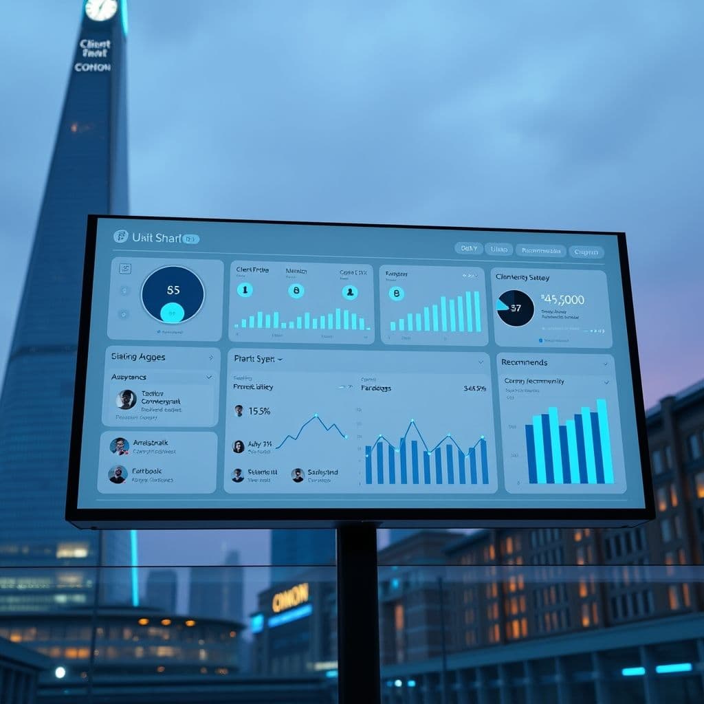 Conceptual interface of a freelancer client discovery SaaS platform.