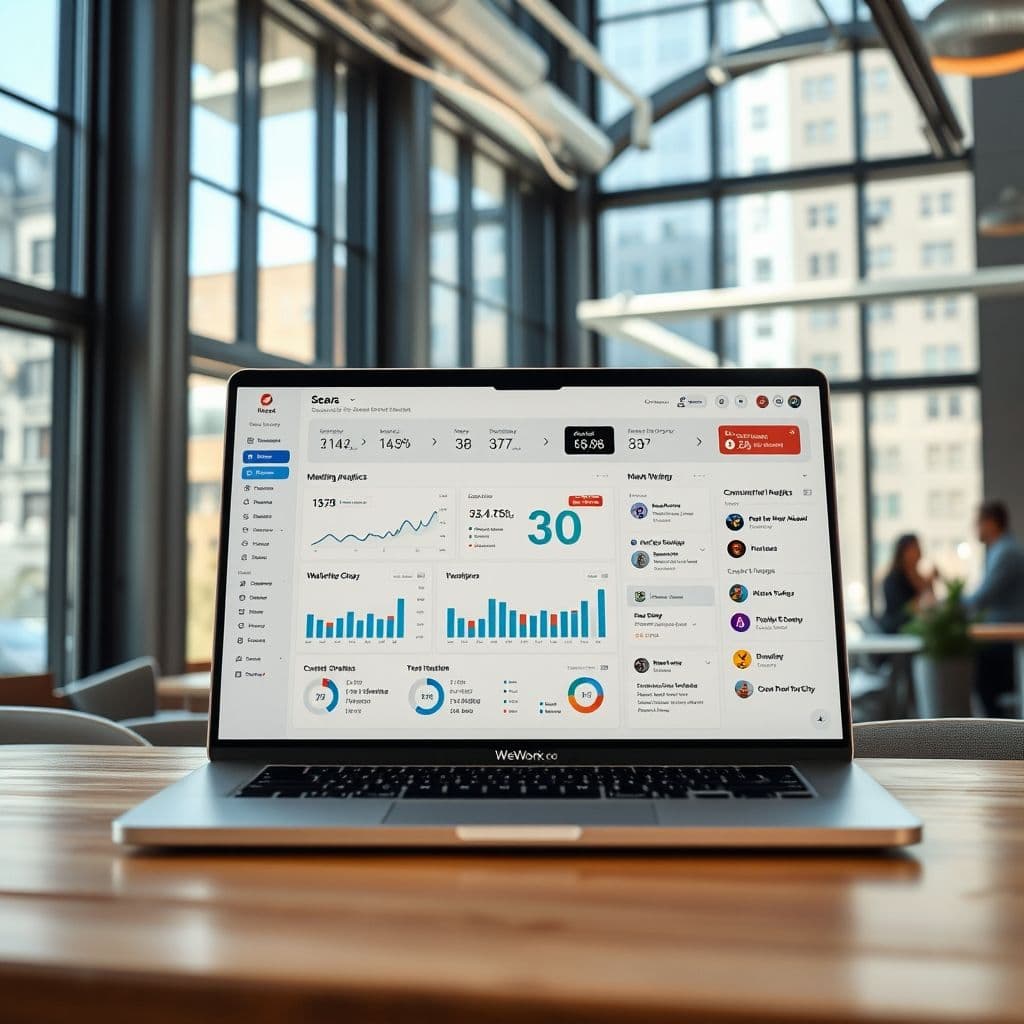 Conceptual interface of the Entrepreneur's Growth Platform showing dashboard with financial, marketing, and community features.