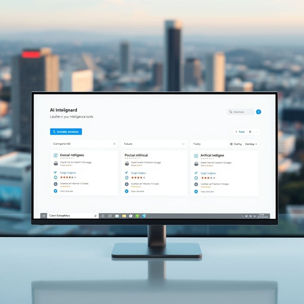 Conceptual interface of AI app comparison platform